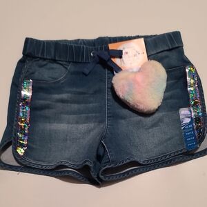Kids Denim Shorts with Sequin Detail (AB1)